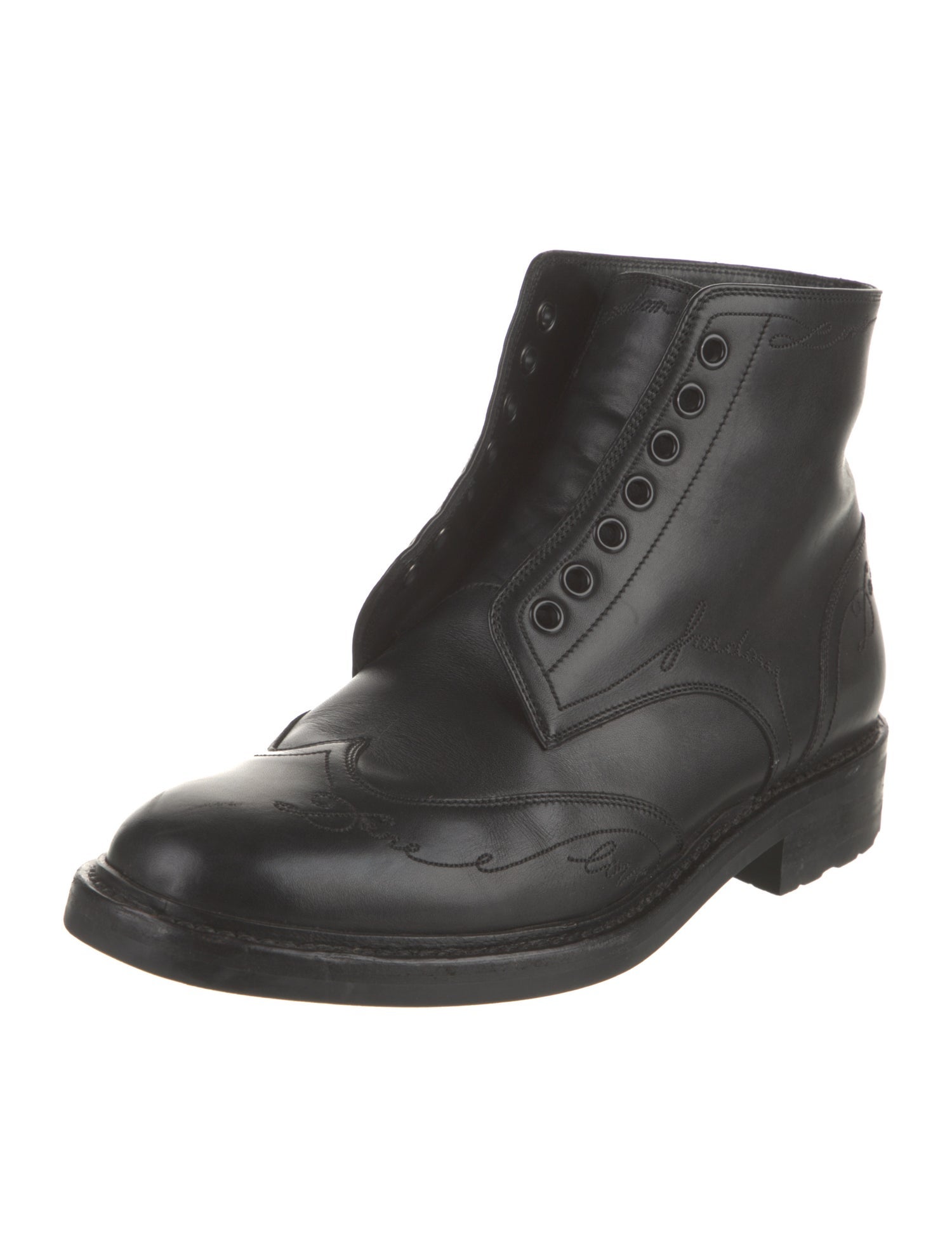 Saint Laurent Leather Combat Boots