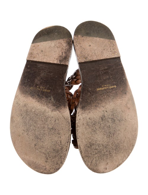 Saint Laurent Leather Braided Accents Slides