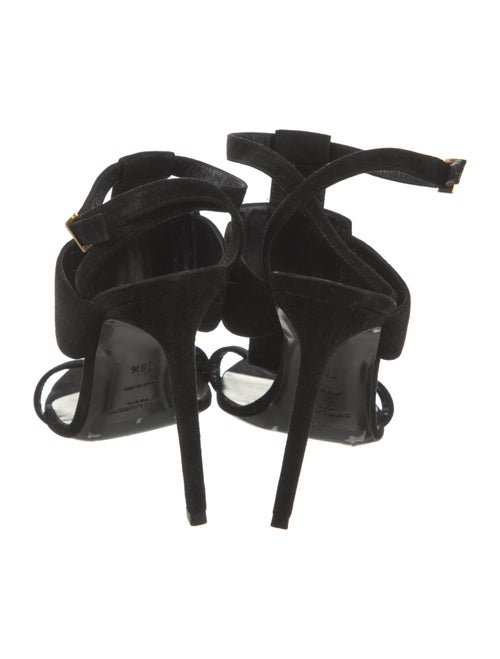 Saint Laurent Suede T-Strap Sandals