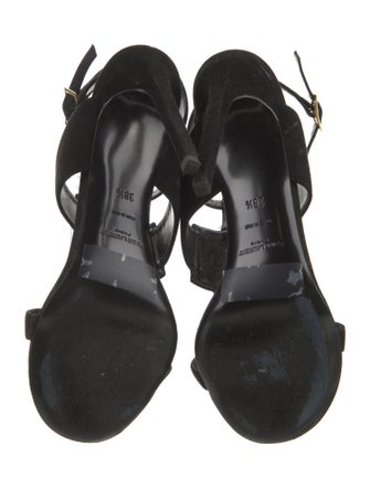 Saint Laurent Suede T-Strap Sandals