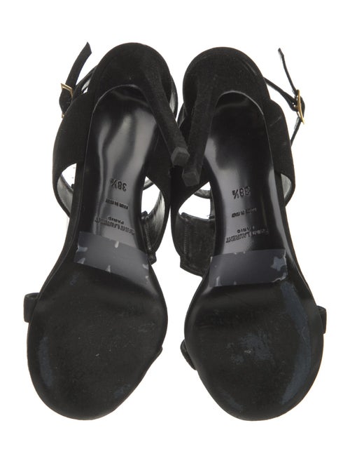 Saint Laurent Suede T-Strap Sandals