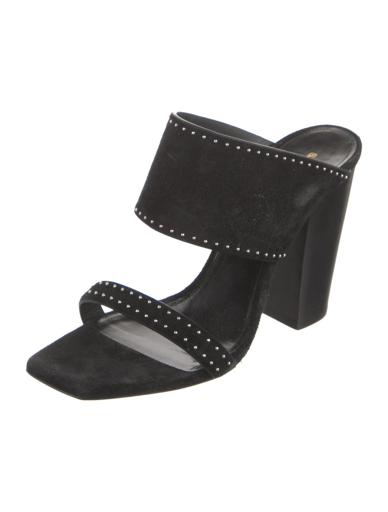 Saint Laurent Suede Studded Accents Slides