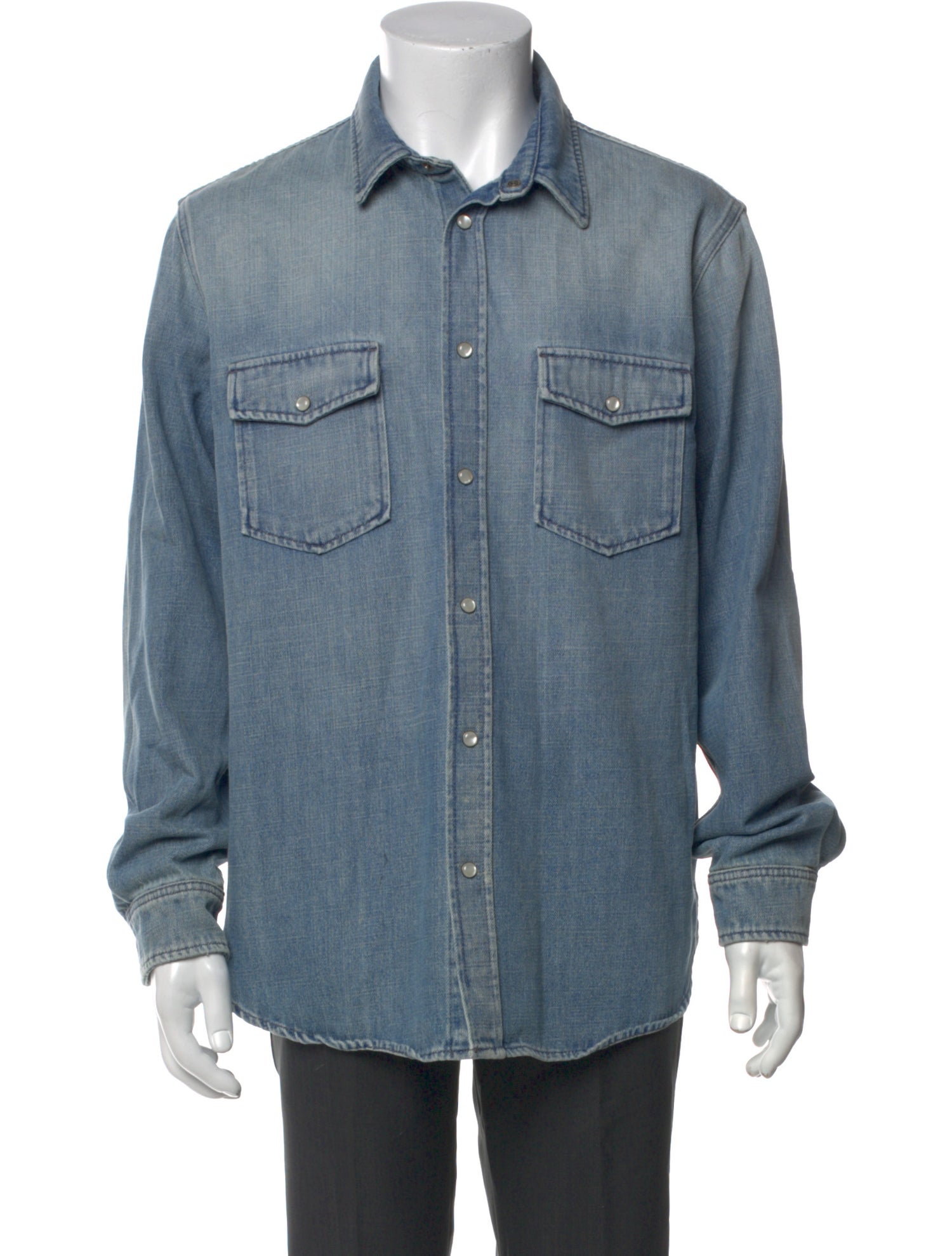 Saint Laurent 2023 Long Sleeve Denim Shirt