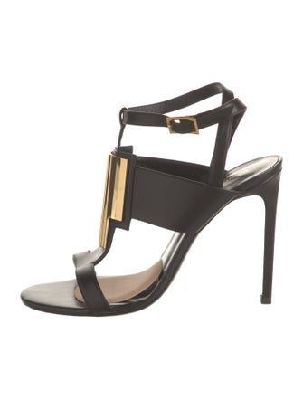 Saint Laurent Janis Leather T-Strap Sandals
