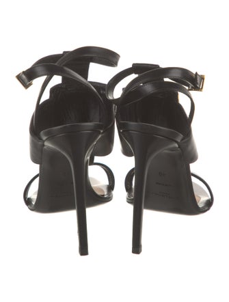 Saint Laurent Janis Leather T-Strap Sandals