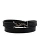 Saint Laurent Leather Logo Double Wrap bracelet