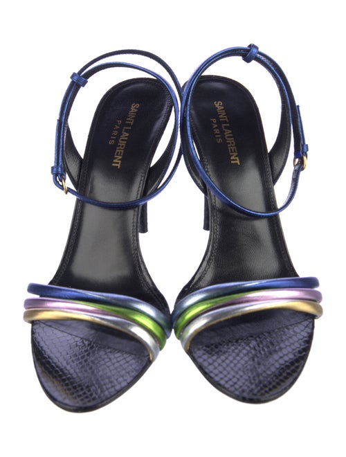 Saint Laurent Leather Colorblock Pattern Sandals