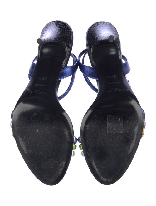 Saint Laurent Leather Colorblock Pattern Sandals