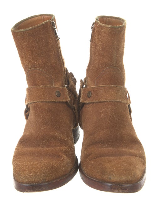 Saint Laurent Suede Moto Boots