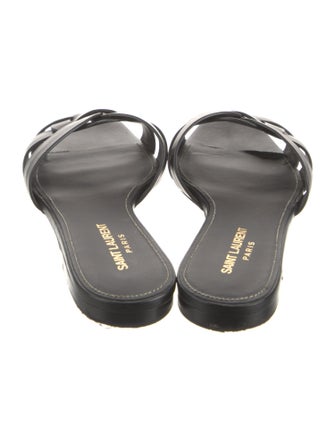 Saint Laurent Leather Cutout Accent Slides
