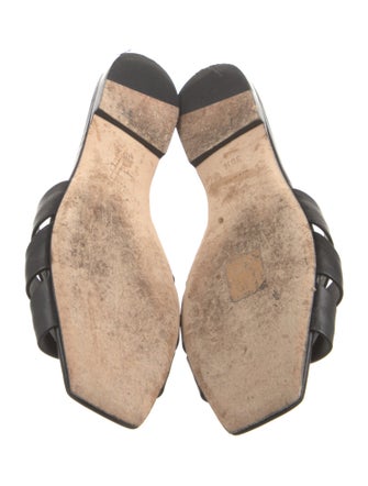 Saint Laurent Leather Cutout Accent Slides