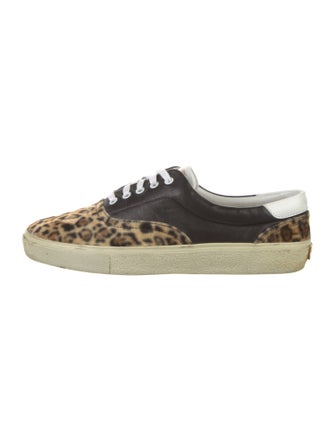 Saint Laurent Leather Animal Print Sneakers