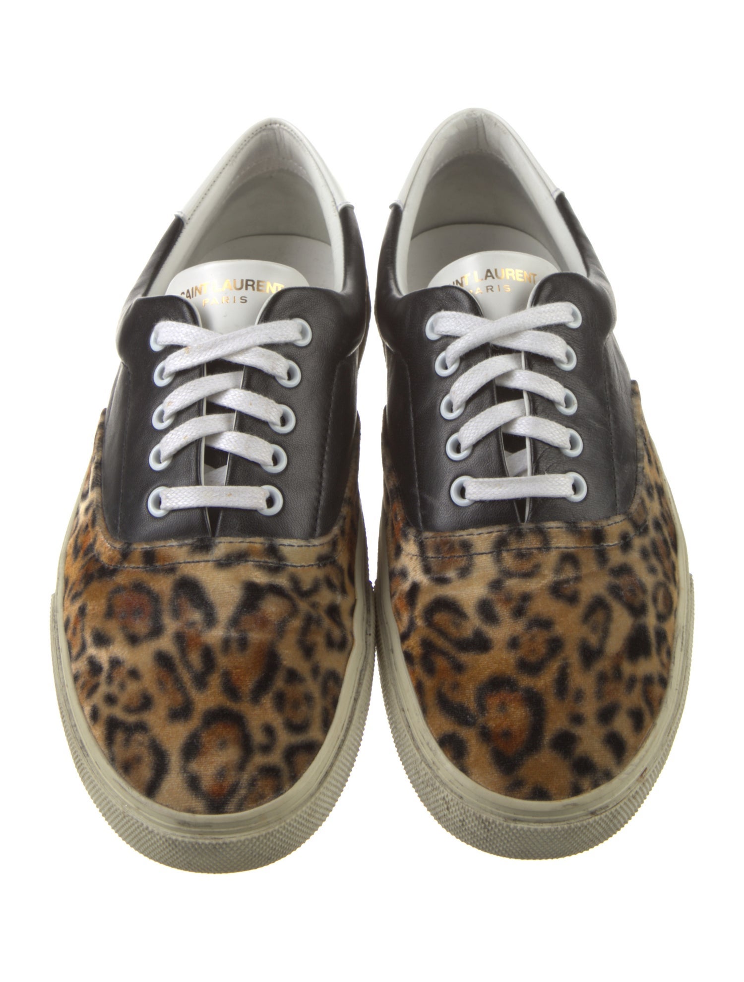 Saint Laurent Leather Animal Print Sneakers