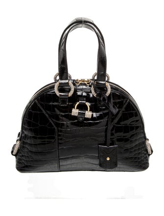 Yves Saint Laurent Rive Gauche Patent Leather Top Handle Bag
