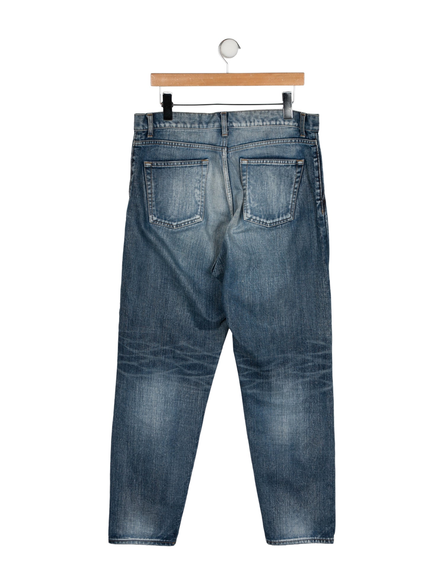 Saint Laurent High-Rise Straight Leg Jeans