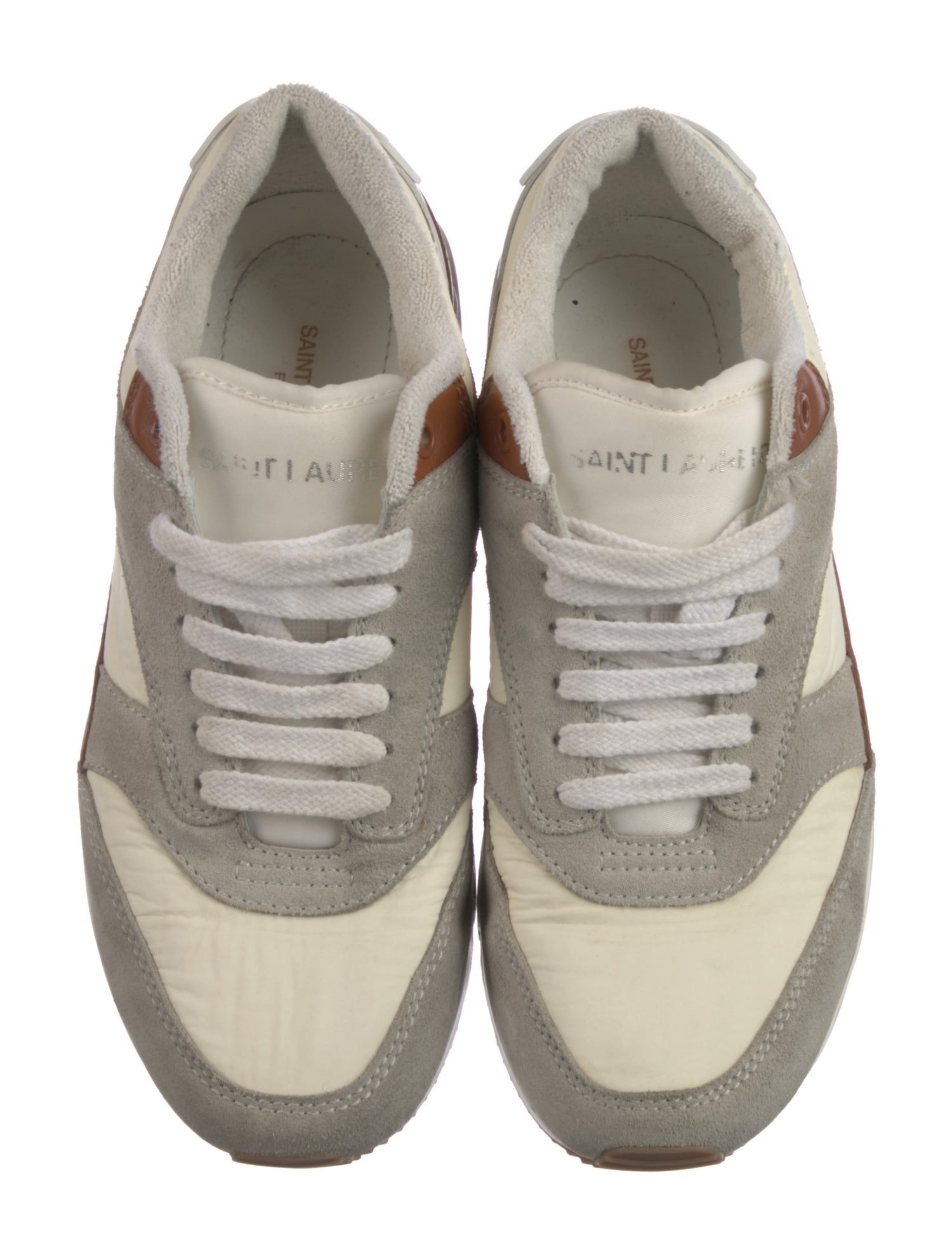 Saint Laurent Suede Colorblock Pattern Sneakers