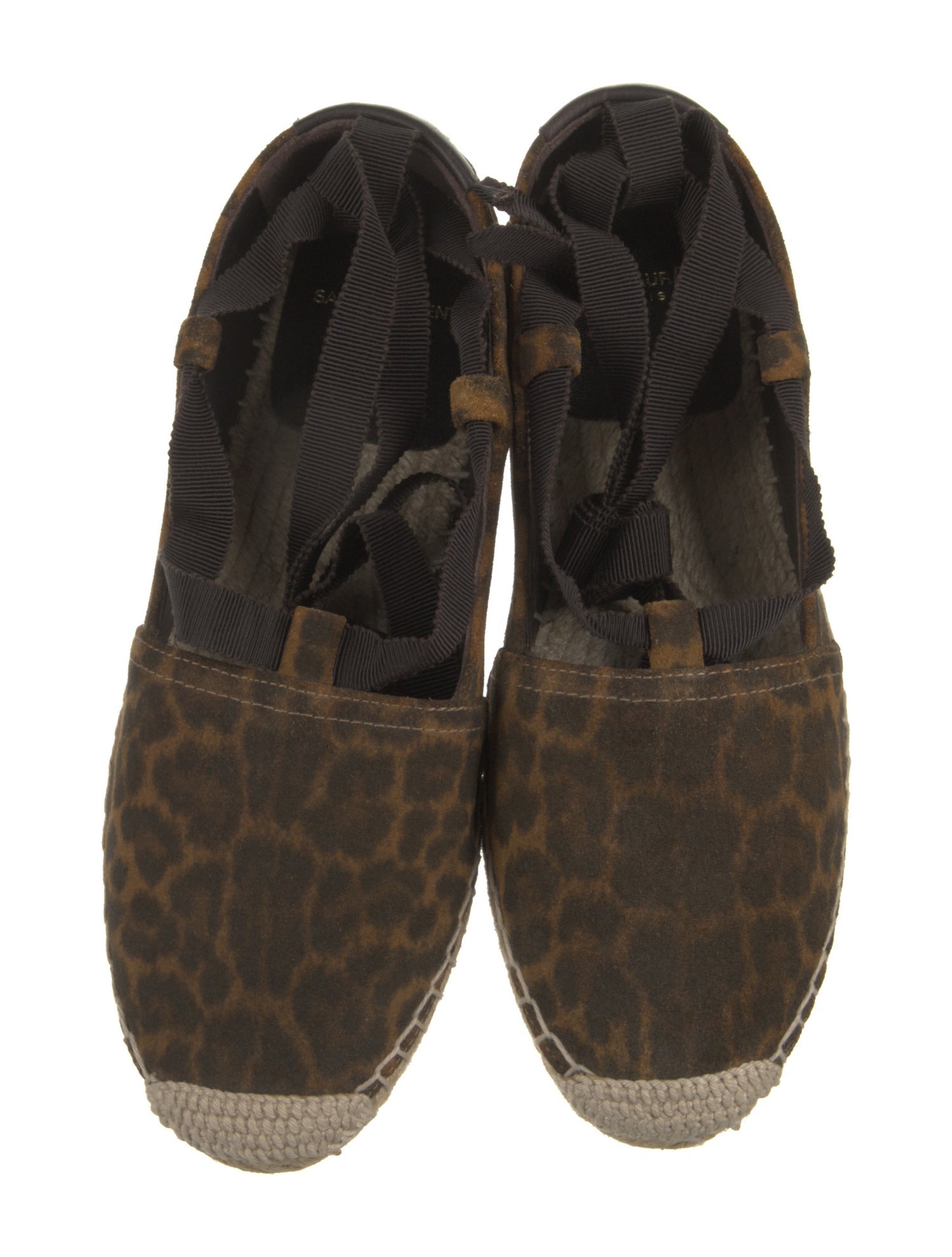Saint Laurent Suede Animal Print Ballet Flats