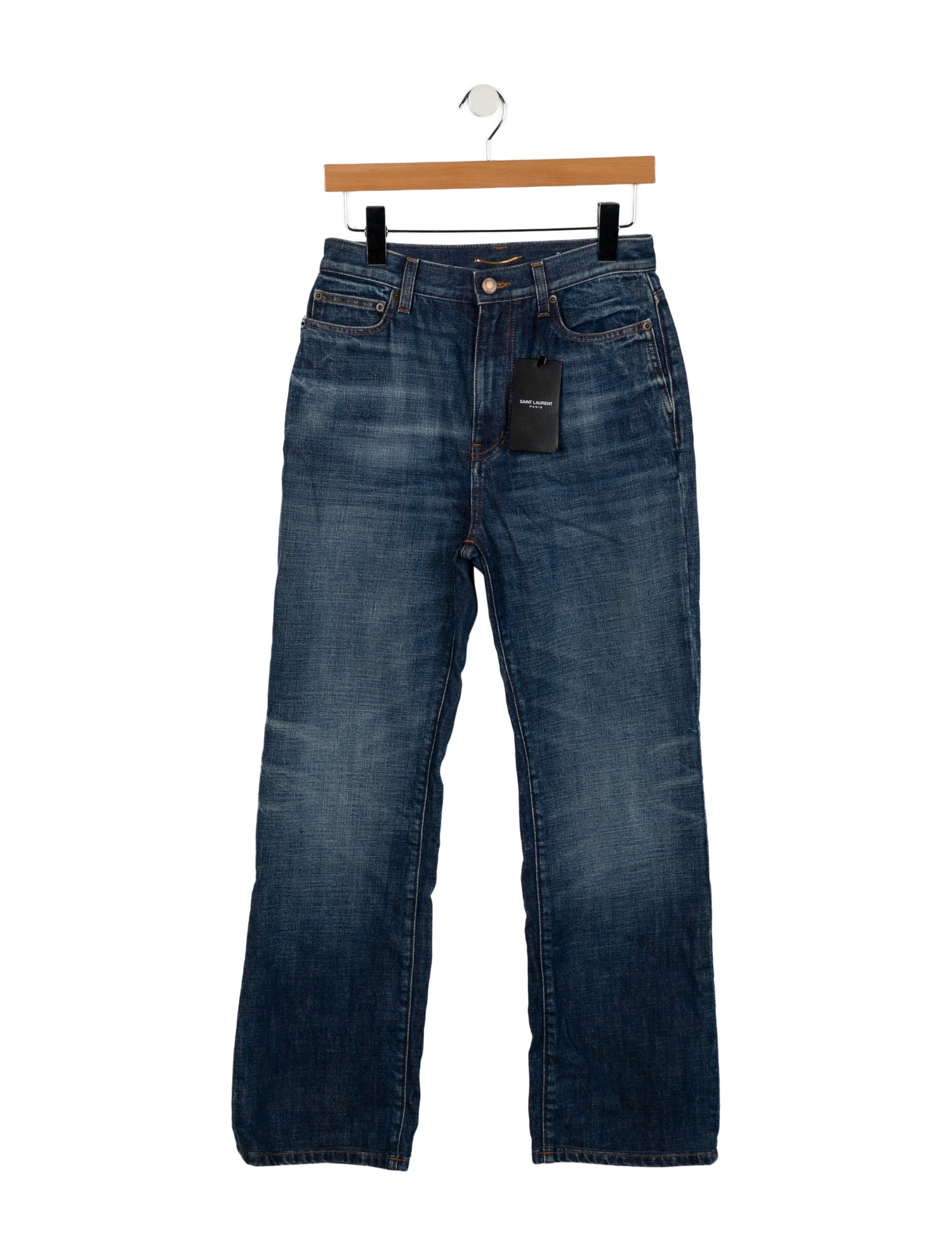 Saint Laurent High-Rise Straight Leg Jeans w/ Tags