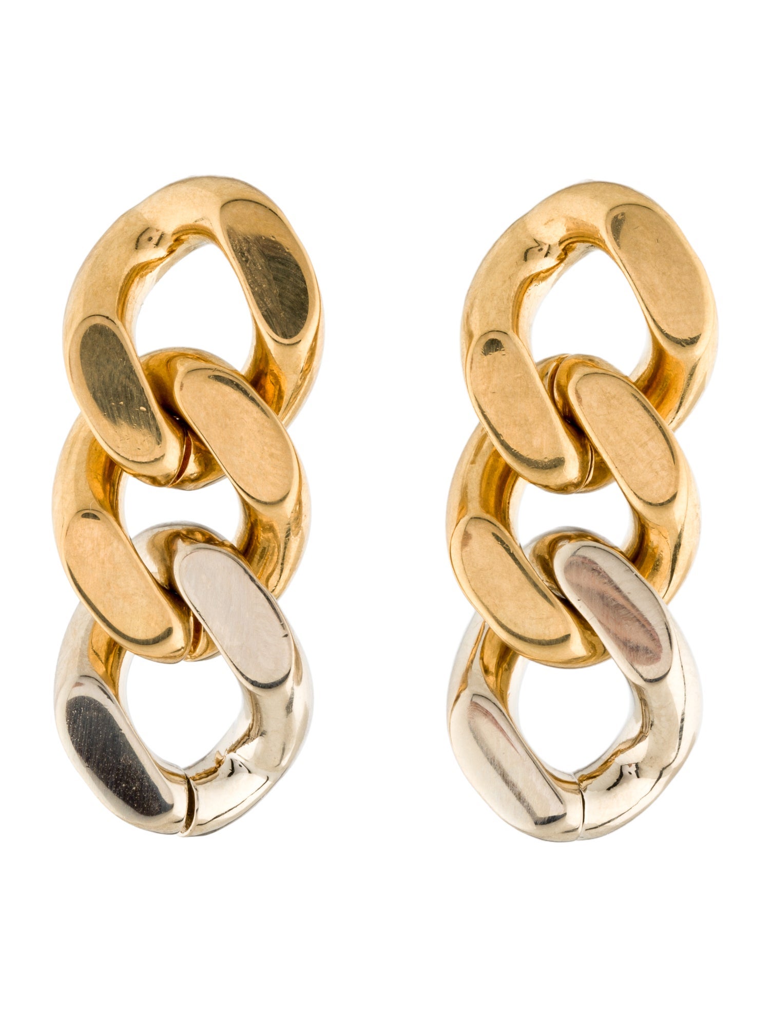 Saint Laurent 3 Curb Chain-Link Earrings