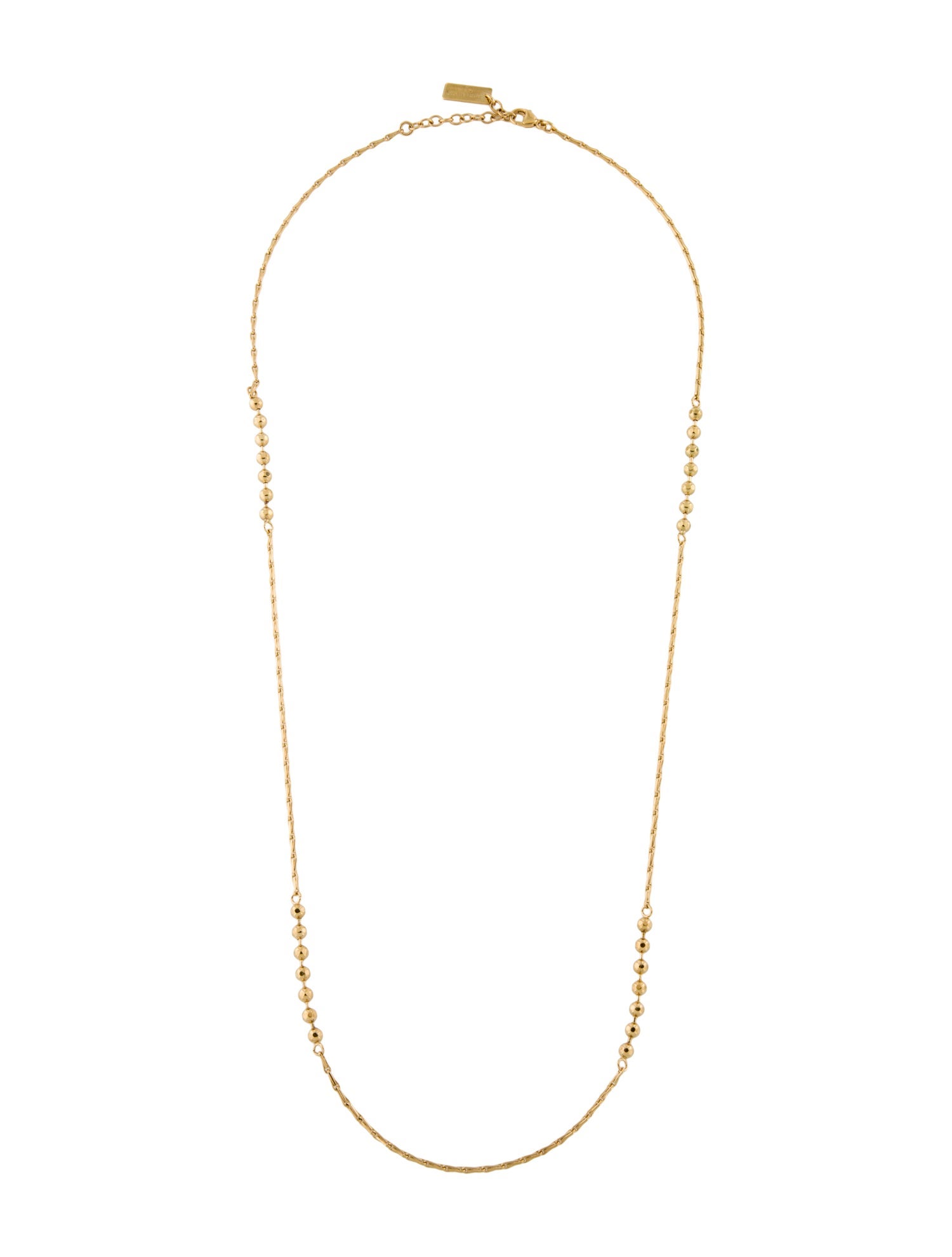 Saint Laurent Ball & Wheat Chain Necklace