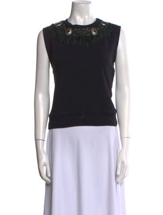 Saint Laurent Crew Neck Sleeveless Sweatshirt