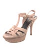 Saint Laurent Suede T-Strap Sandals