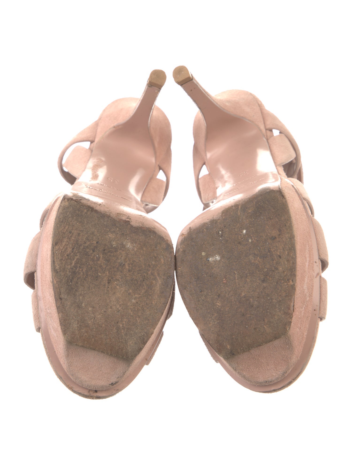 Saint Laurent Suede T-Strap Sandals