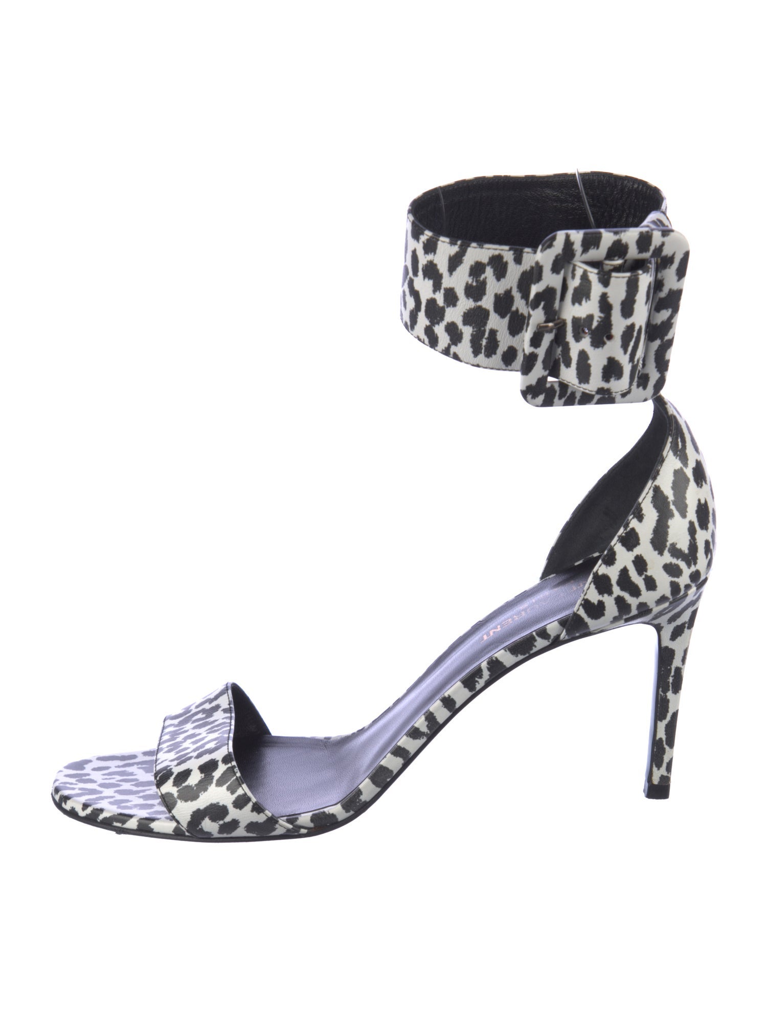 Saint Laurent Leather Animal Print Sandals
