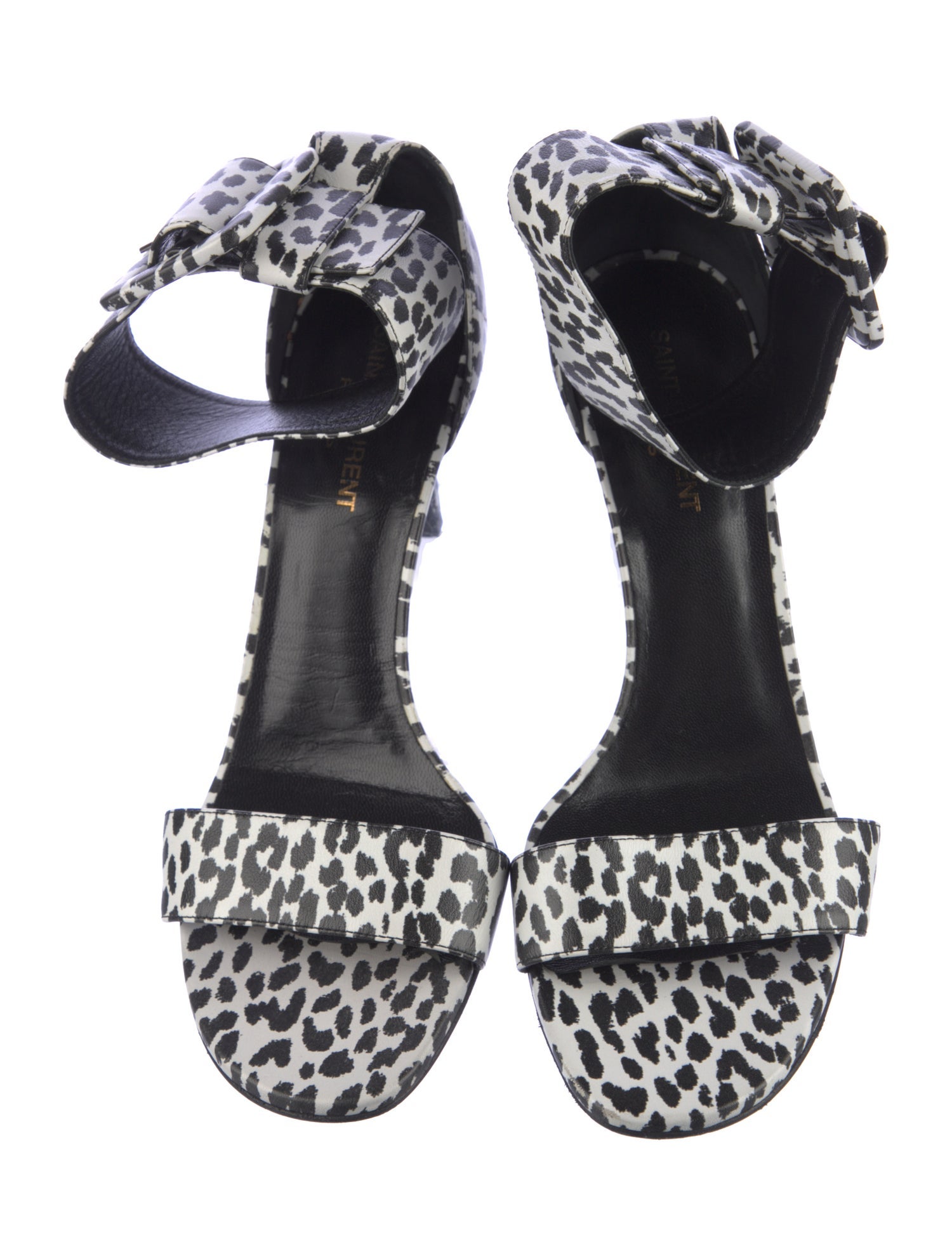 Saint Laurent Leather Animal Print Sandals