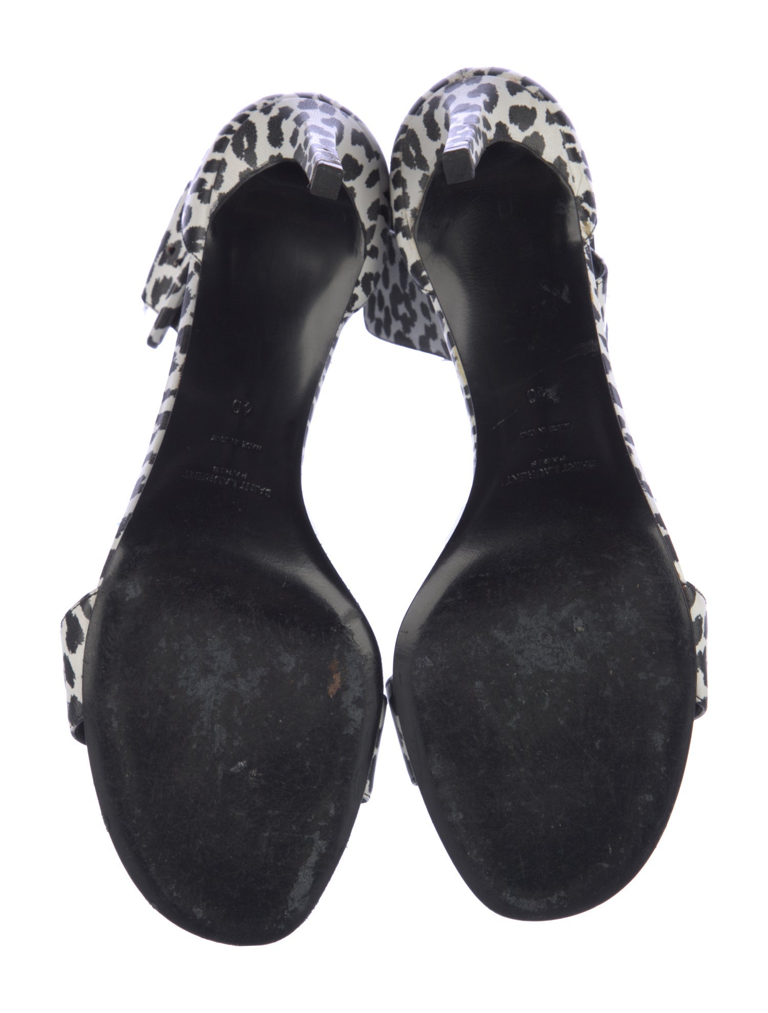 Saint Laurent Leather Animal Print Sandals