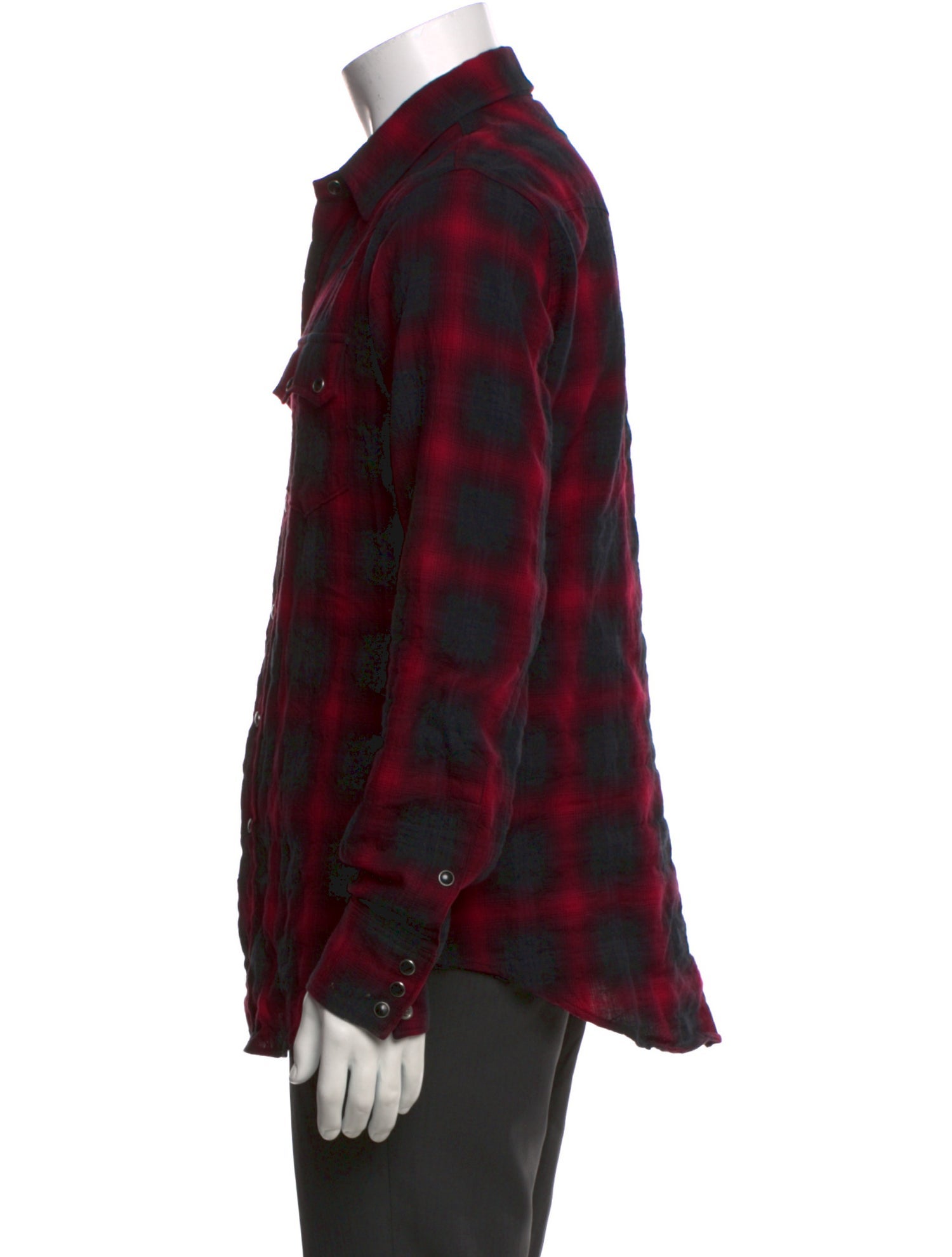 Saint Laurent 2018 Plaid Print Western Shirt