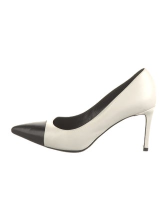Saint Laurent Leather Colorblock Pattern Pumps