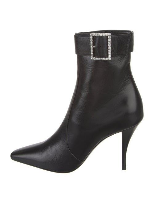 Saint Laurent Leather Crystal Embellishments Boots