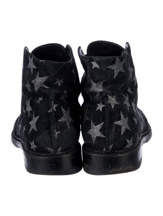 Saint Laurent Suede Printed Boots