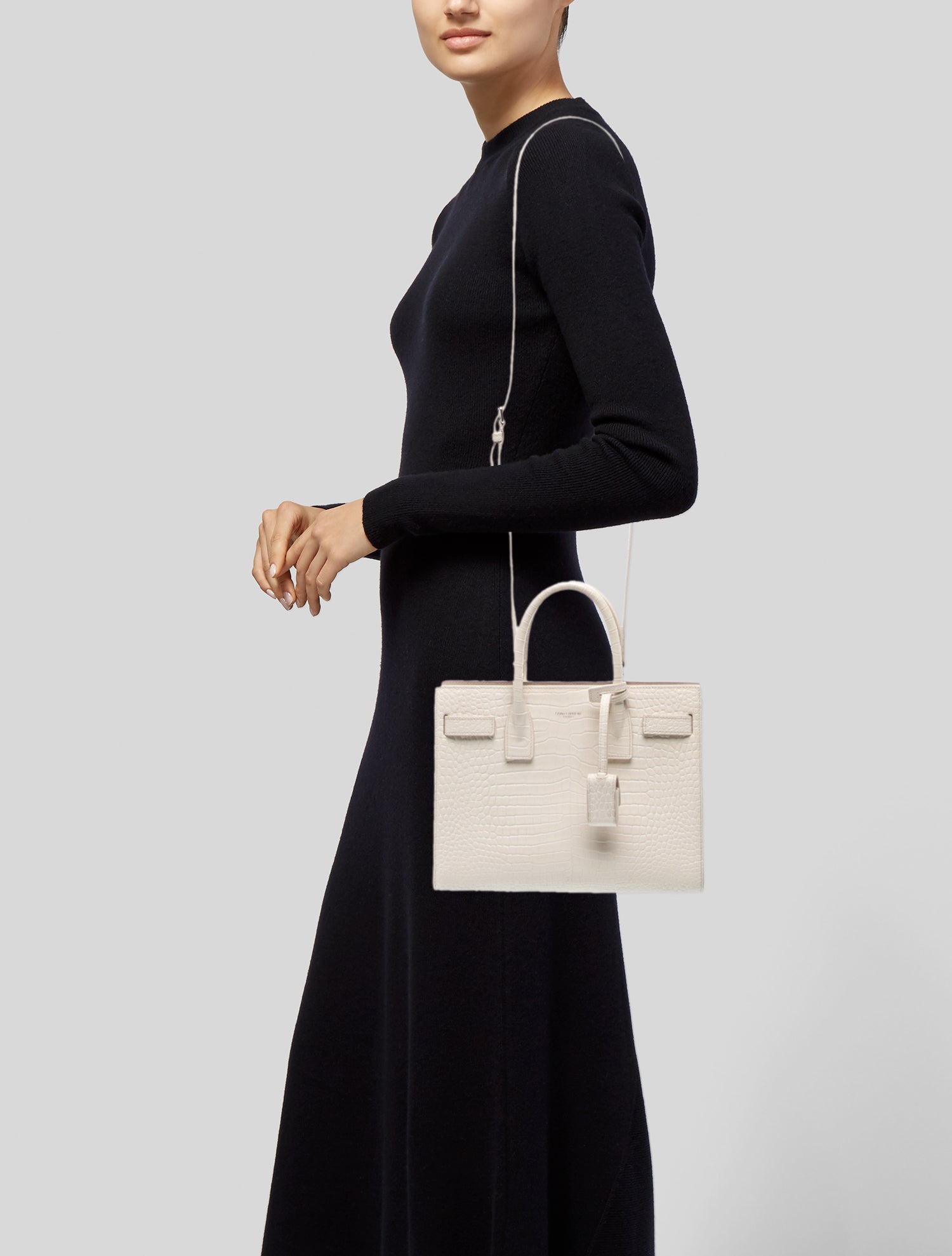 Saint Laurent Embossed Leather Sac De Jour Baby