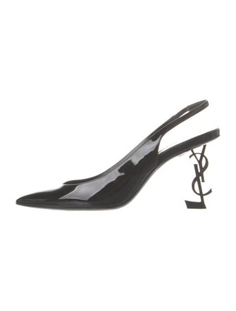 Saint Laurent Patent Leather Slingback Pumps