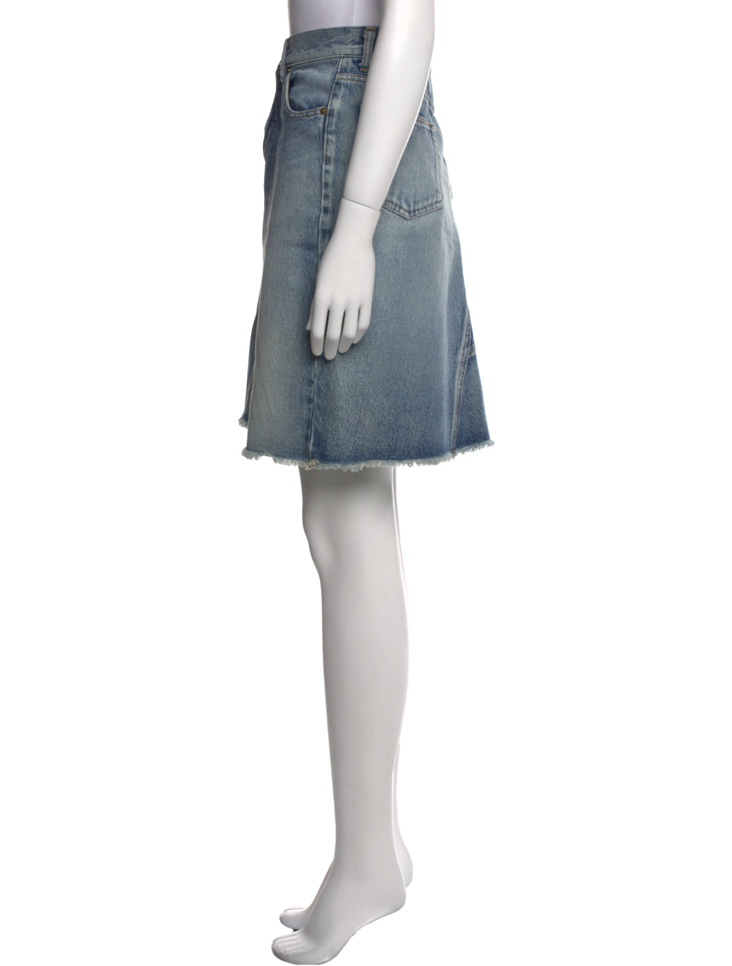 Saint Laurent Raw-Edge Trim Knee-Length Skirt