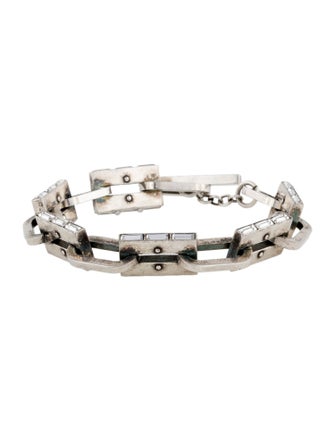 Saint Laurent Crystal Chain Link Bracelet