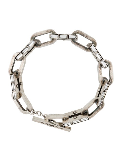 Saint Laurent Crystal Chain Link Bracelet
