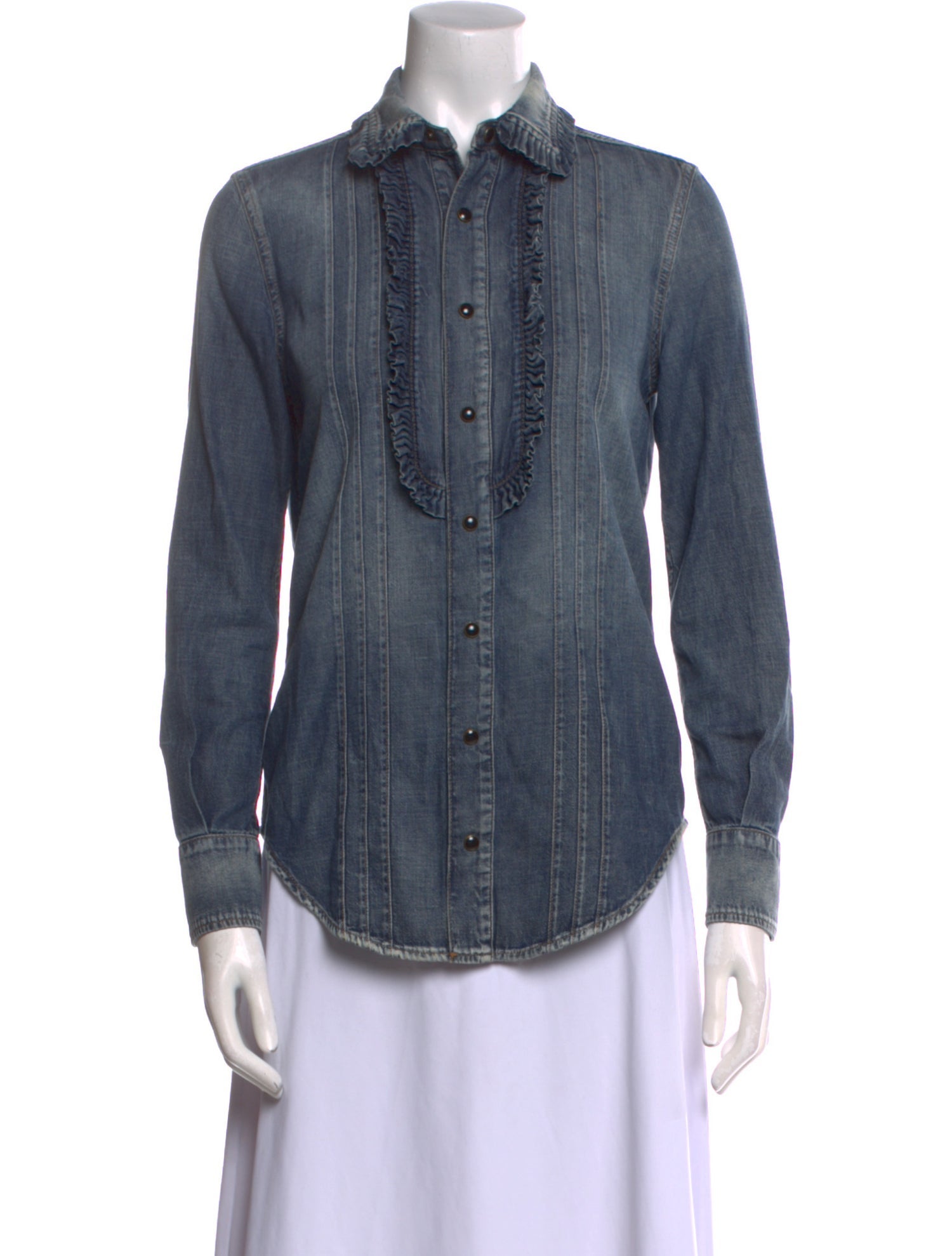 Saint Laurent Long Sleeve Button-Up Top