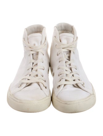 Saint Laurent Canvas Leather Trim Embellishment Sneakers