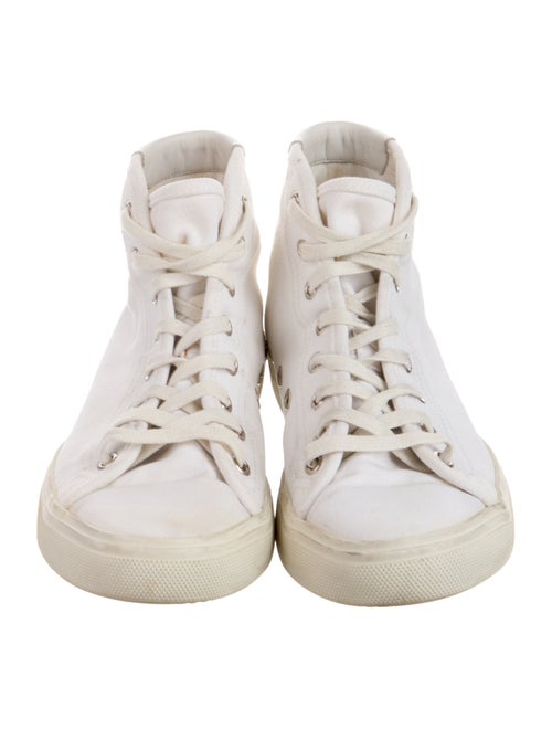 Saint Laurent Canvas Leather Trim Embellishment Sneakers
