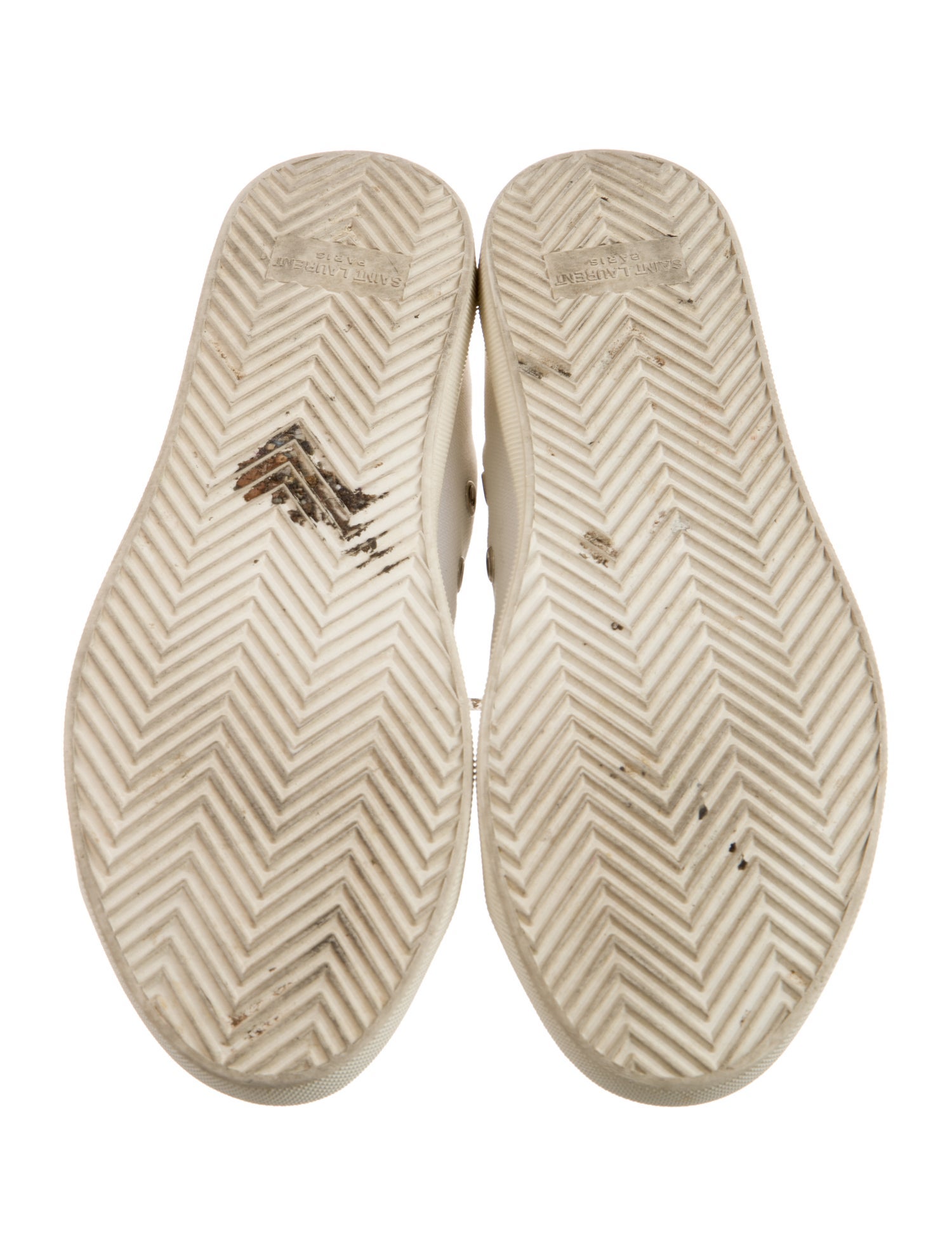 Saint Laurent Canvas Leather Trim Embellishment Sneakers