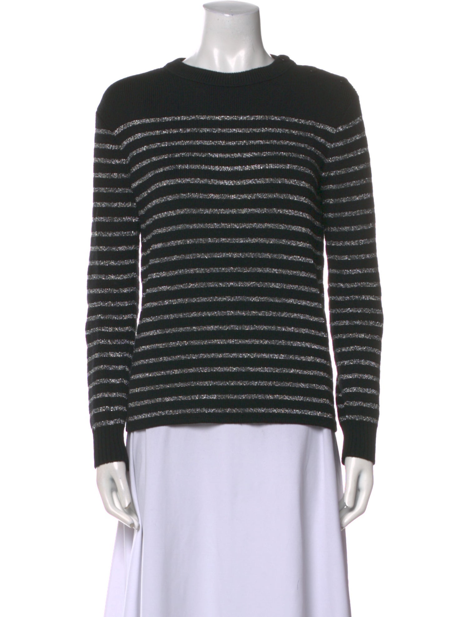 Saint Laurent Striped Crew Neck Sweatshirt