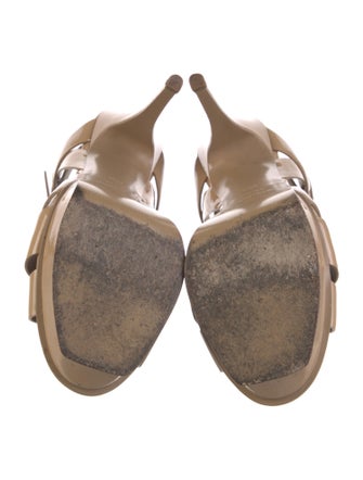 Saint Laurent Patent Leather T-Strap Sandals