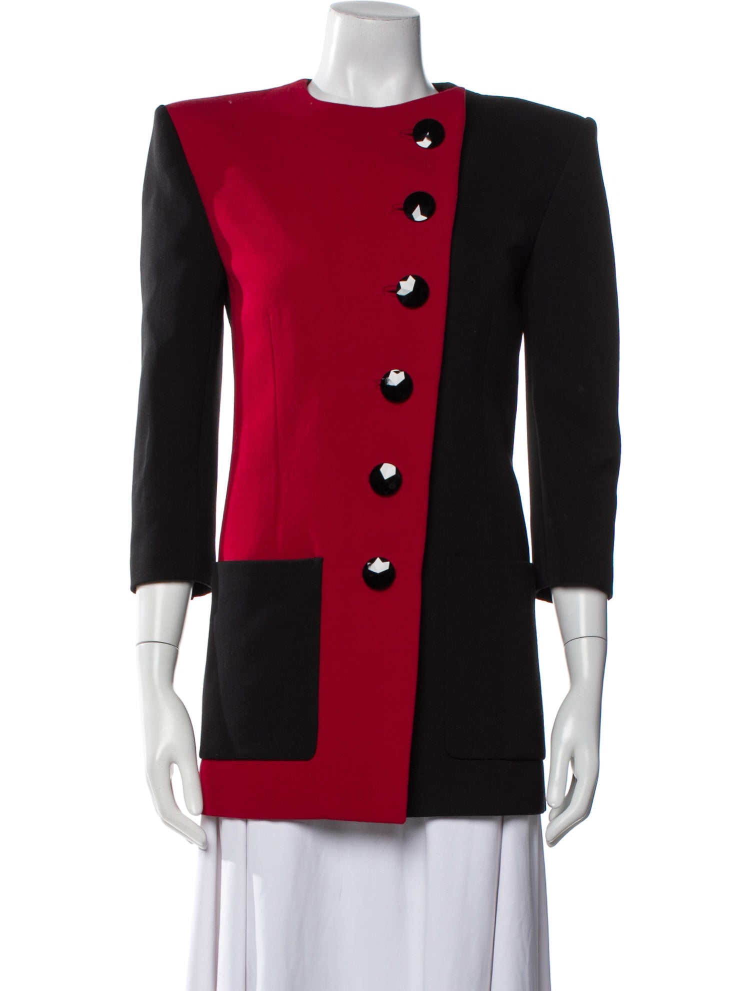 Saint Laurent Wool Colorblock Pattern Jacket