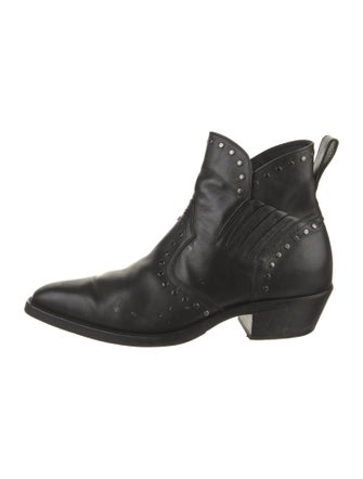 Saint Laurent Leather Studded Accents Boots