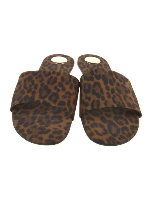Saint Laurent Satin Animal Print Slides