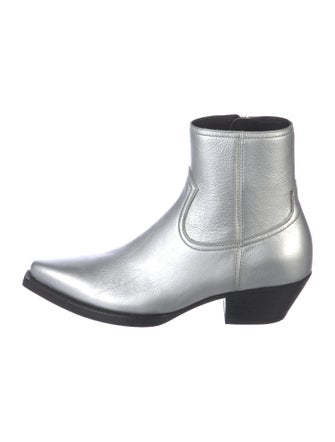 Saint Laurent Leather Colorblock Pattern Boots