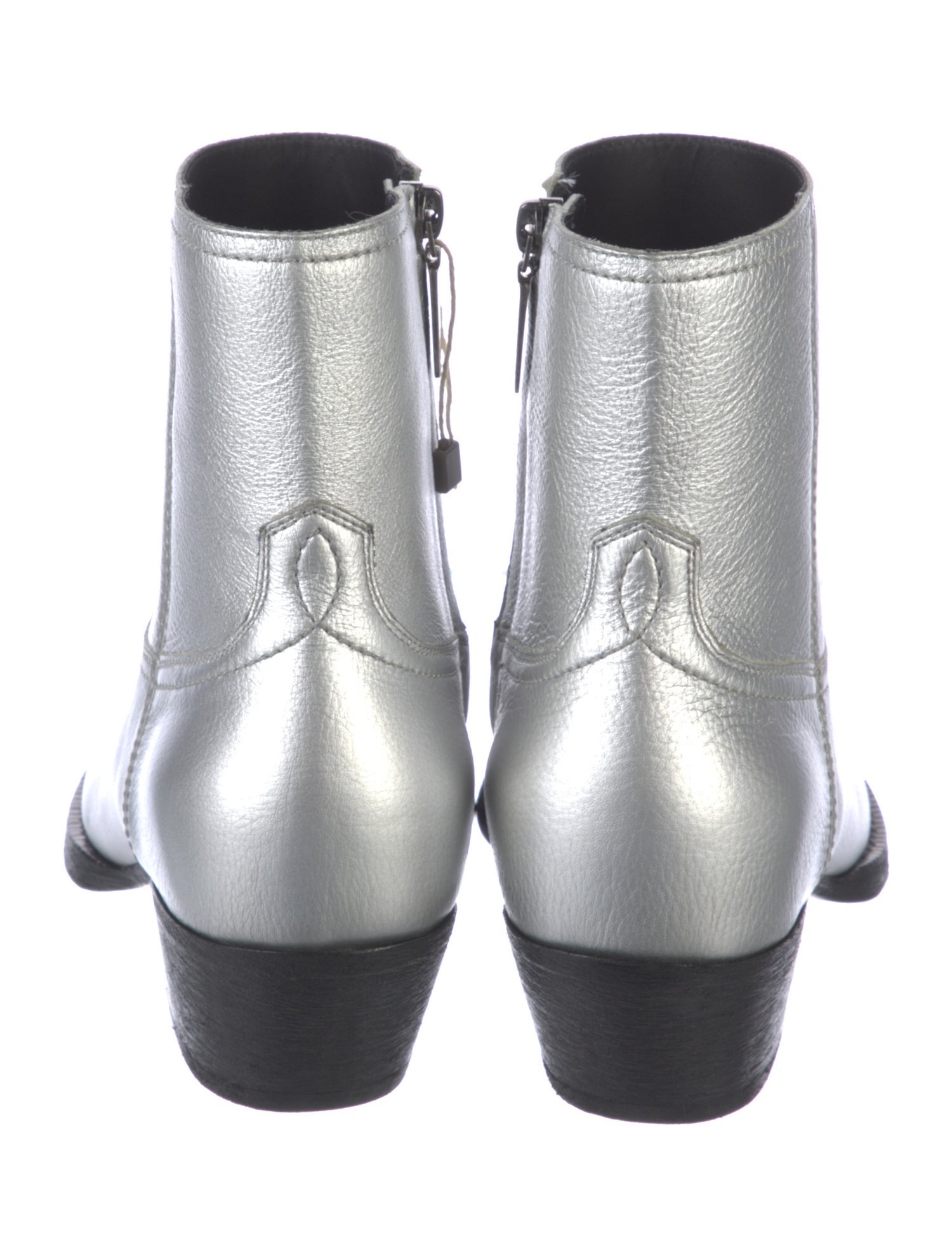 Saint Laurent Leather Colorblock Pattern Boots